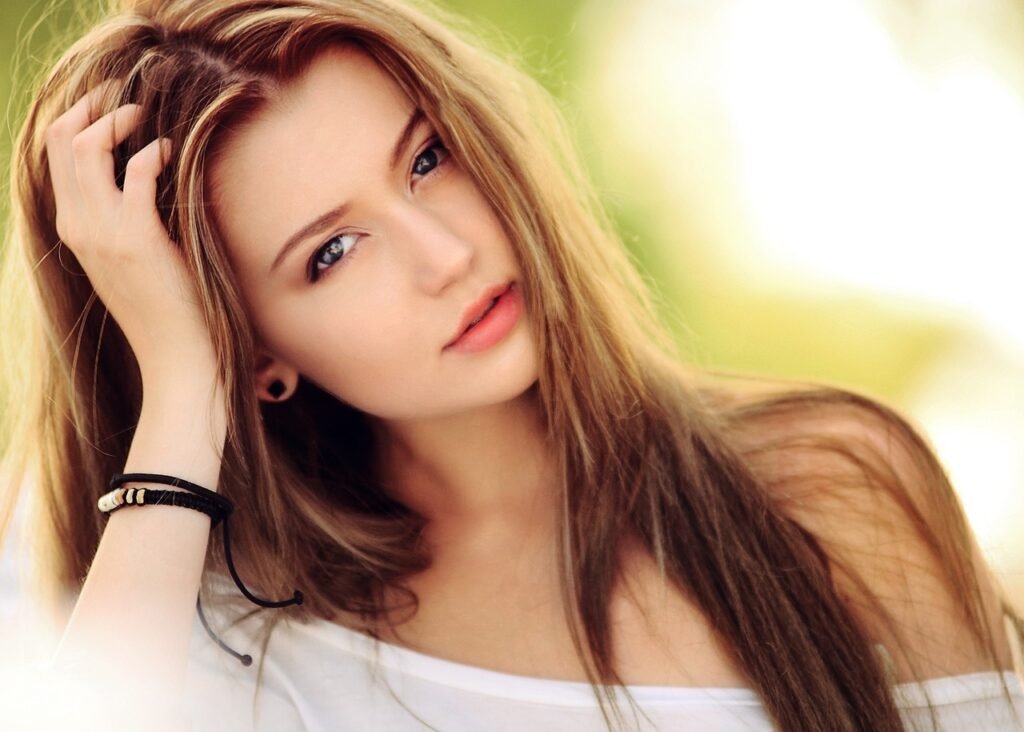 woman girl beauty blond long hair