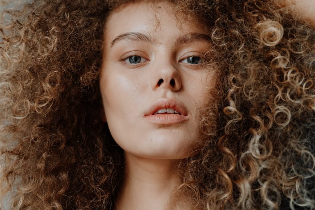 Girl with curly hair