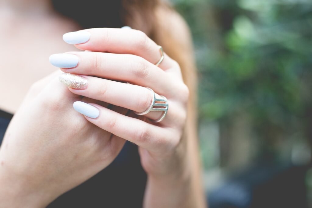 Woman's hand with long nails