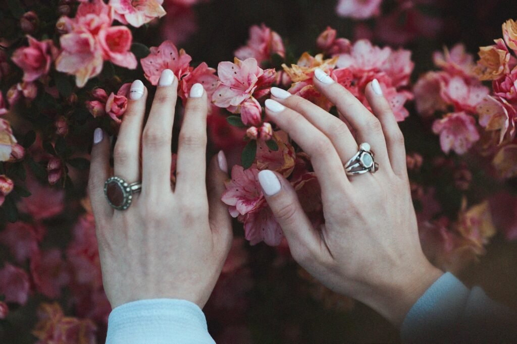 person holding pink flowers