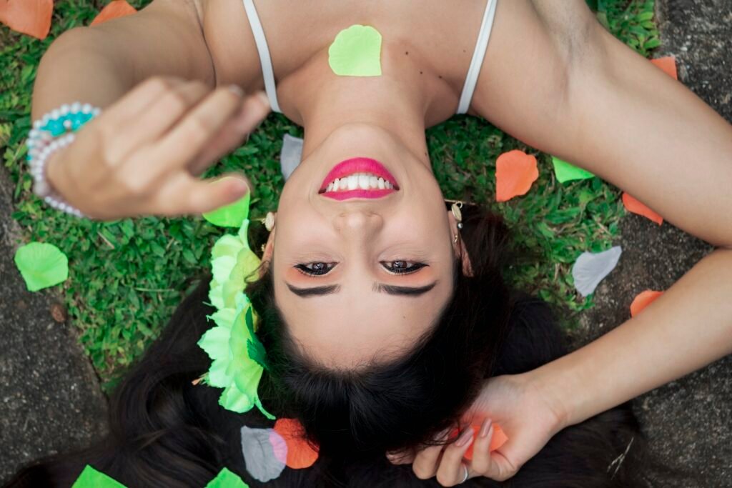 Woman With Colored Papers