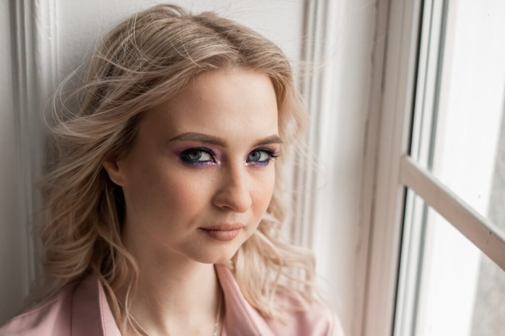 Close-Up Shot of a Pretty Blonde-Haired Woman